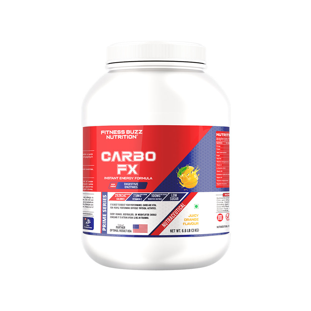 FITNESS BUZZ NUTRITION CARBO FX 3KG ORANGE  Weight Gainers/Mass Gainers