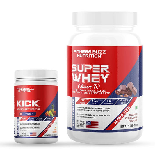 Super Whey (1kg) With Kick (Pre-Workout)