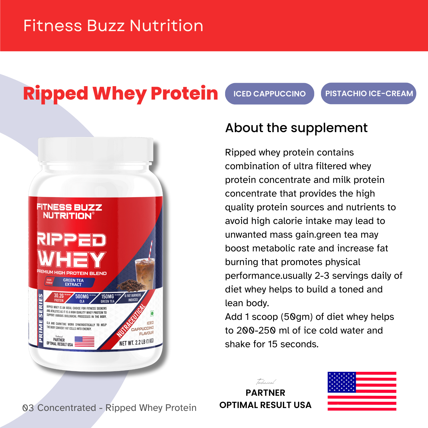 FITNESS BUZZ NUTRITION RIPPED WHEY 1KG (ICED CAPPUCCINO)