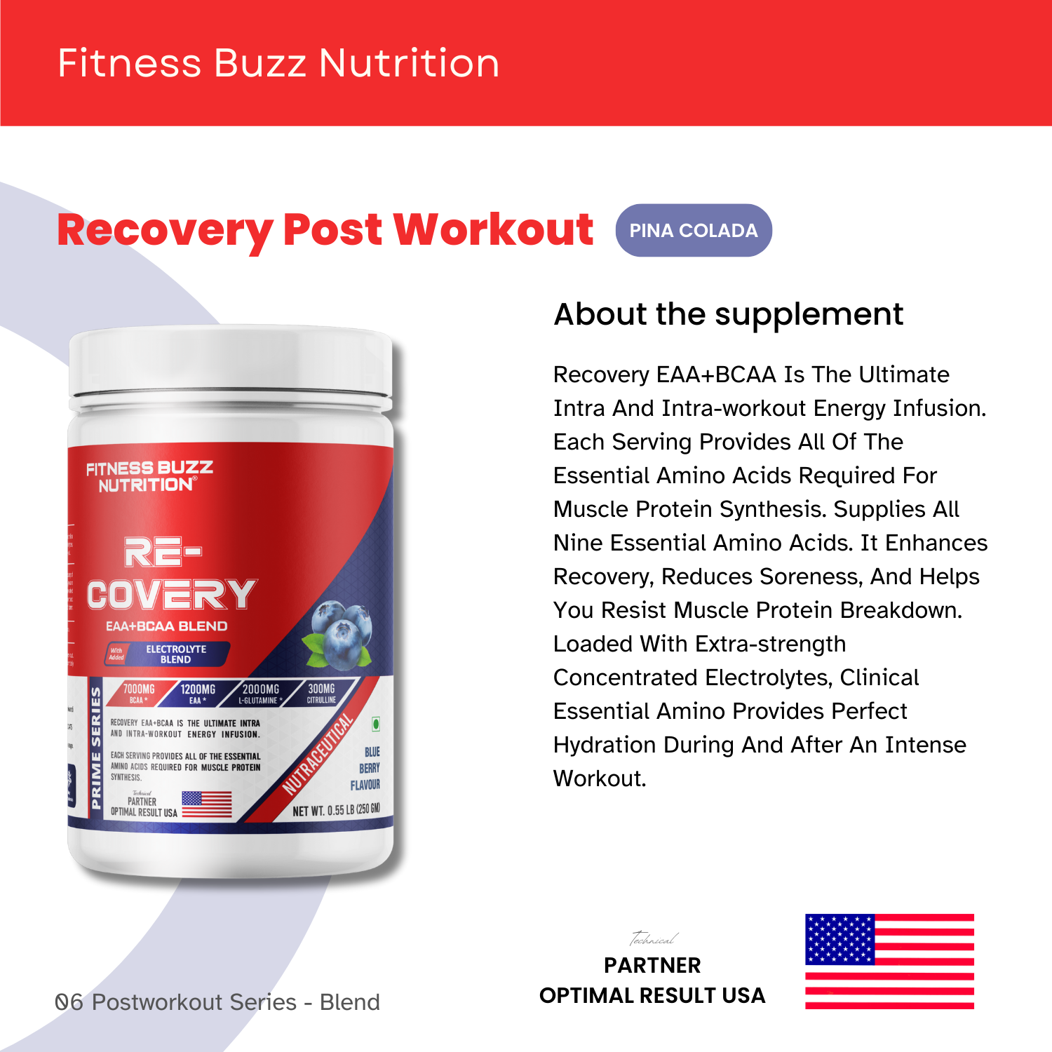 FITNESS BUZZ NUTRITION RE-COVERY (PINA COLADA)