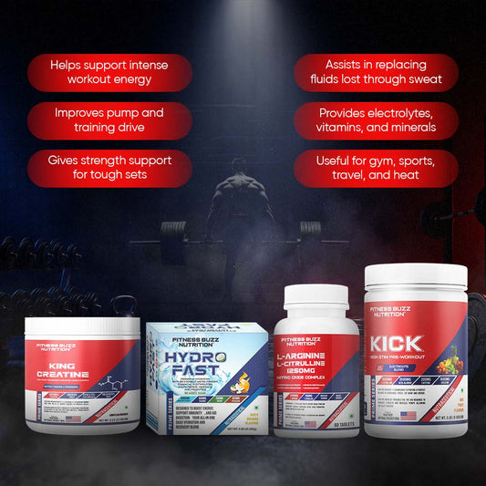 KICK + L-Arginine + L-Citrulline + Creatine + HydroFast