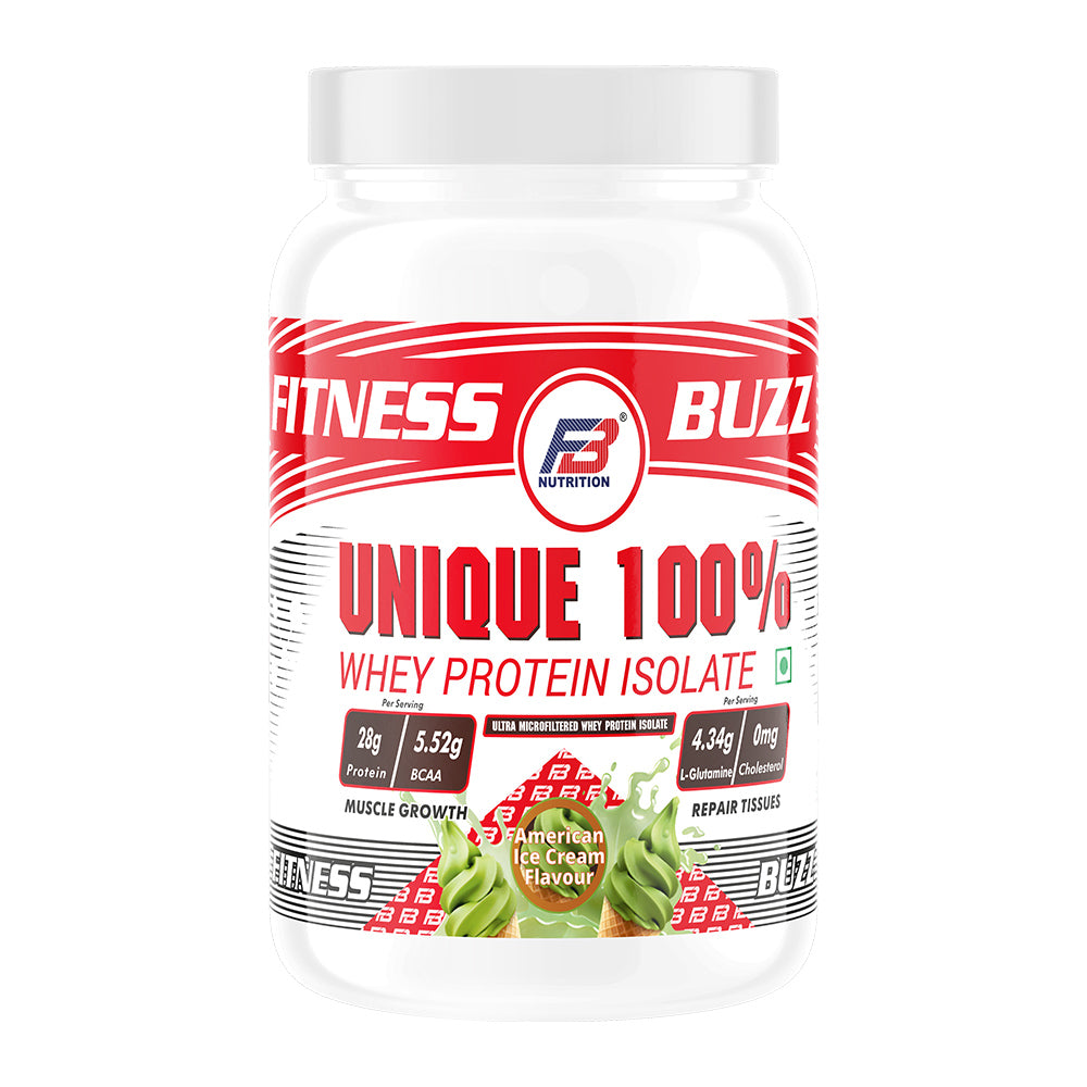 FB Nutrition 100% Unique Whey Protein, Powerful body building unisex supplement that provides max strength & size