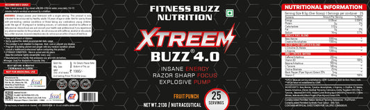 FITNESS BUZZ NUTRITION  XTREEM BUZZ 4.0 | PRE-WORKOUT SUPPLEMENT