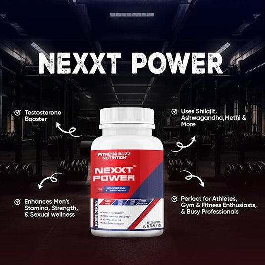 FITNESS BUZZ NEXXT POWER 60N TABLET | Testosterone Booster Supplement