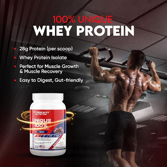 FB Nutrition 100% Unique Whey Protein, Powerful body building unisex supplement that provides max strength & size