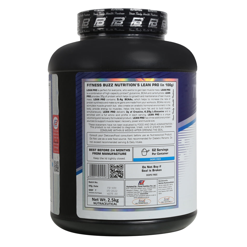 FB Nutrition Lean Pro, Builds lean muscle with high quality proteins, glutamine, BCAA and creatine