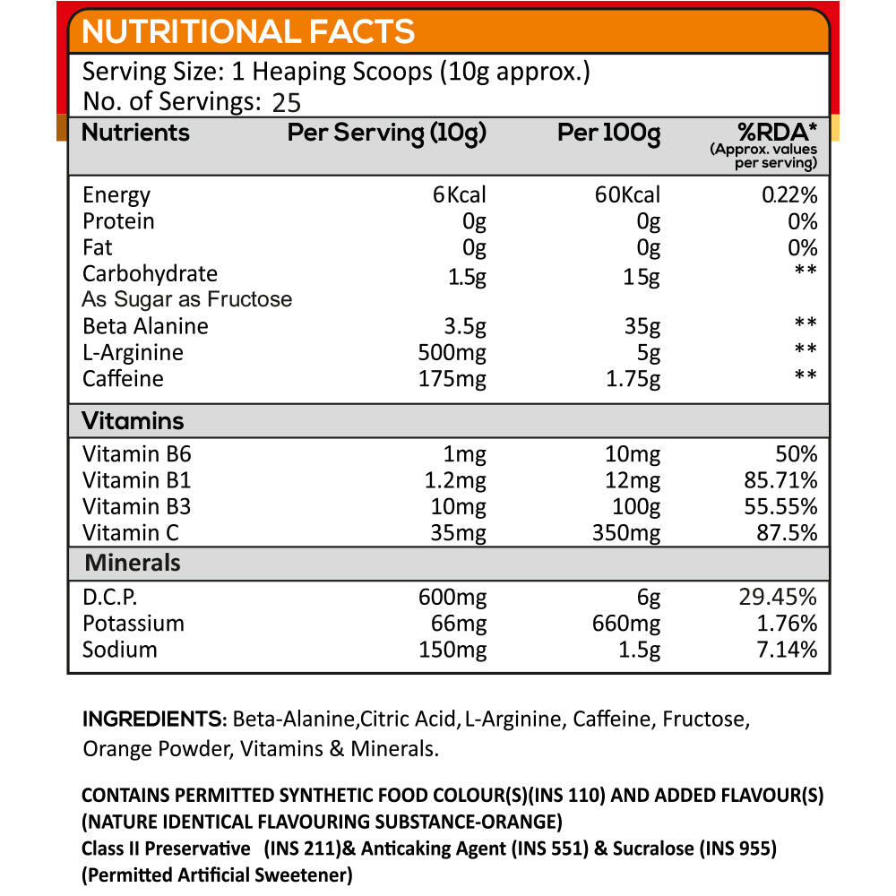 FB Nutrition Xtreme Buzz 2.0 Pre Workout, Strength, Energy, Recovery, Pump, Focus (250g)