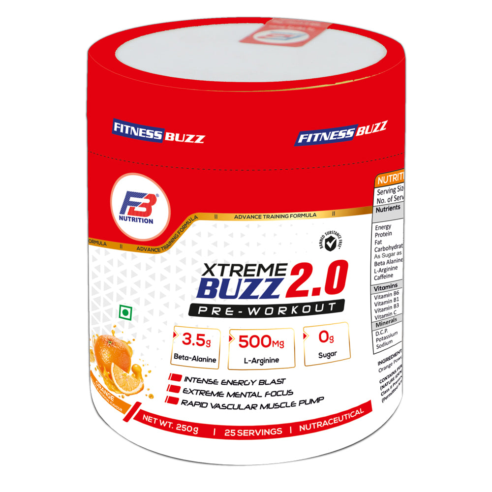 FB Nutrition Xtreme Buzz 2.0 Pre Workout, Strength, Energy, Recovery, Pump, Focus (250g)