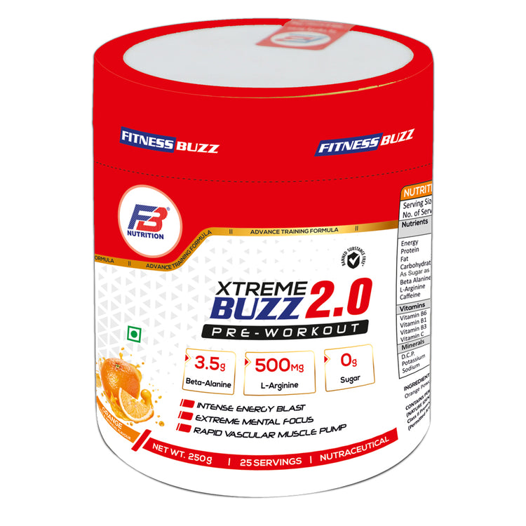 FB Nutrition Xtreme Buzz 2.0 Pre Workout, Strength, Energy, Recovery, Pump, Focus (250g)